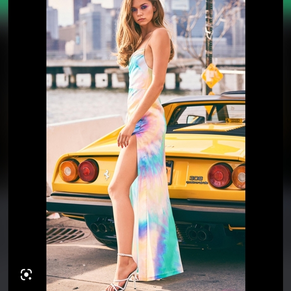 Retrofete Marlene Dress in Multi Tie Dye - Picture 7 of 16